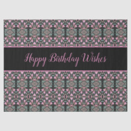 Papel Tecido rico Com Felizes Desejos De Aniversár