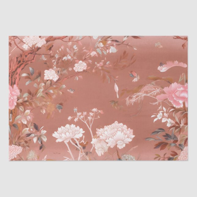 Papel Tecido Rosa Chinoiserie Chinoiserie (Frente )