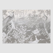Papel Tecido Silver Chinoiserie