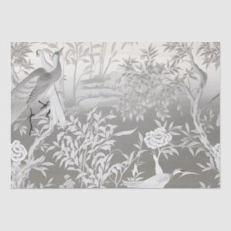 Papel Tecido Silver Chinoiserie