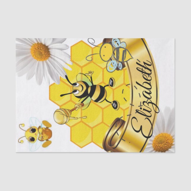 Papel Tecido Stripes Bumblebee White Daisy (Frente )