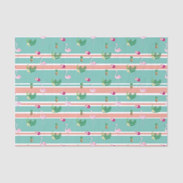 Papel Tecido Tropical Flamingo Wraping (Frente )