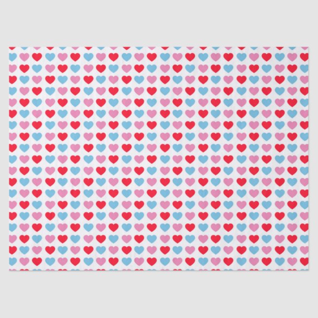 Papel Tecido Vermelho, Rosa E Azul (Frente )