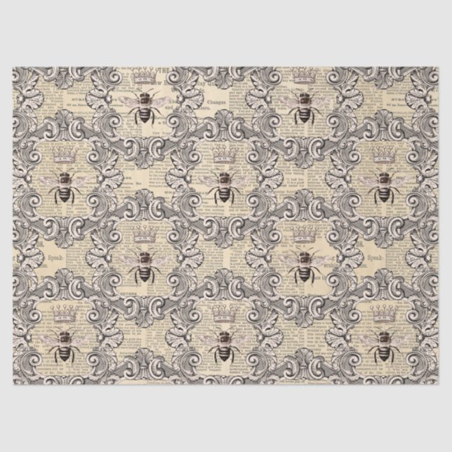 Papel Tecido Vintage Honey Bee Series Design 17 (Frente )