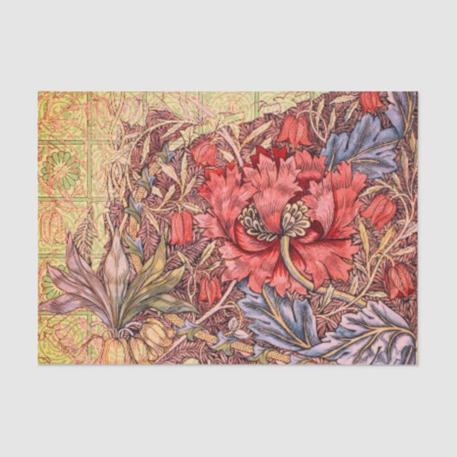 Papel tecidos William Morris RED FLOWER (Frente )