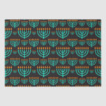 Papel Tecidual Chanucá Menorah Azul<br><div class="desc">Um Festival Azul Festivo De Luzes Menorah Papel Tecido Para Presentes De Chanucá</div>