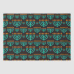 Papel Tecidual Chanucá Menorah Azul<br><div class="desc">Um Festival Azul Festivo De Luzes Menorah Papel Tecido Para Presentes De Chanucá</div>