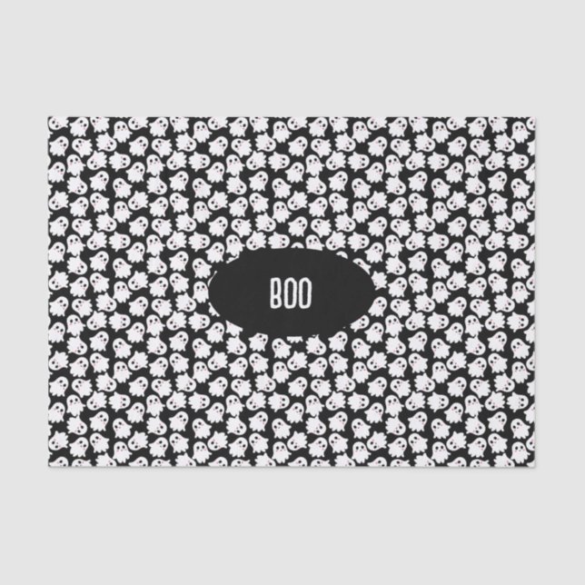 Papel Tecidual com fantasmas kawaii fofos. (Frente )