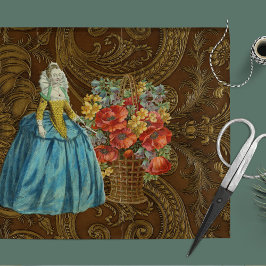 Papel Tecidual de Decoupage do Cesto de Jardim Vin