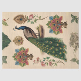 Papel Tecidual de Decoupage do Solo Peacock Vintag