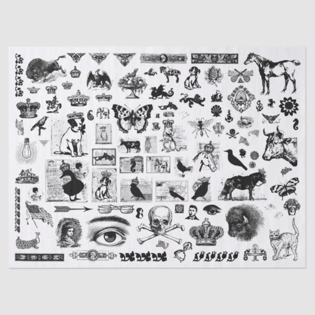 Papel Tecidual de Desvinculação de Colagem de Vint (Frente )