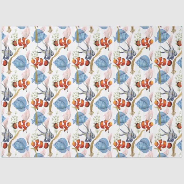 Papel Tecidual do Design 8 da Série Marine Life (Frente )