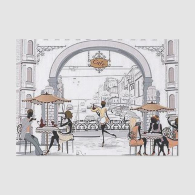 Papel Tecidual Paris França Café (Frente )