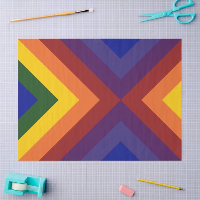 Papel Tecidual Rainbow Chevrons (Arte )