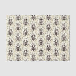 Papel tecidular - Abelhas em amarelo pálido