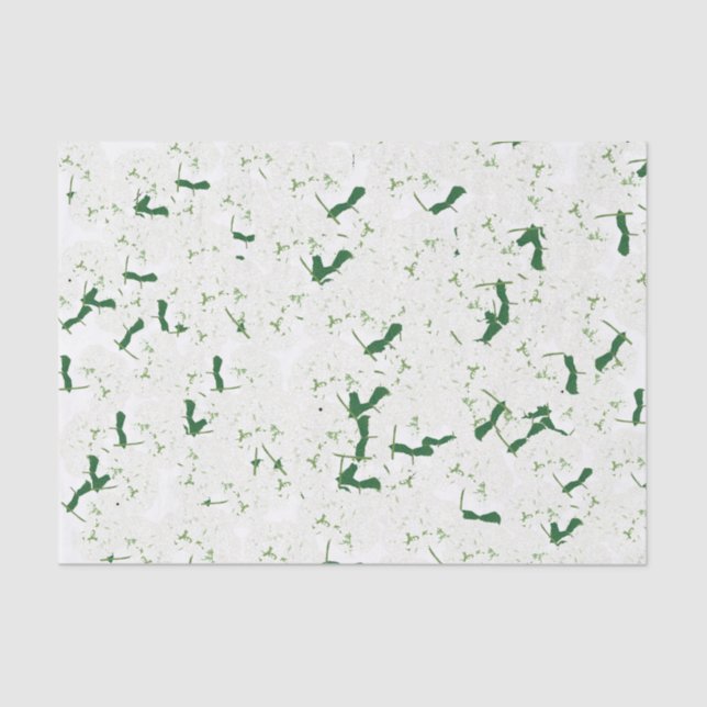 Papel tecidular branco hydrangas (Frente )