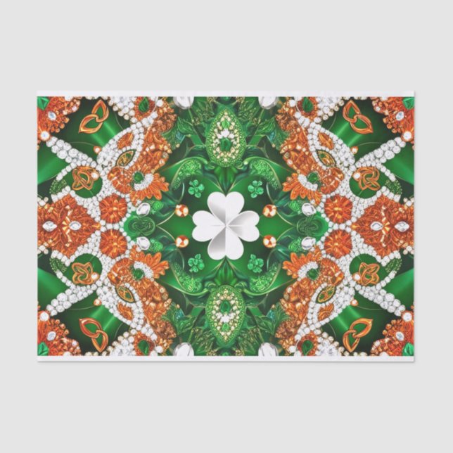 Papel tecidular com cores irlandesas design (Frente )