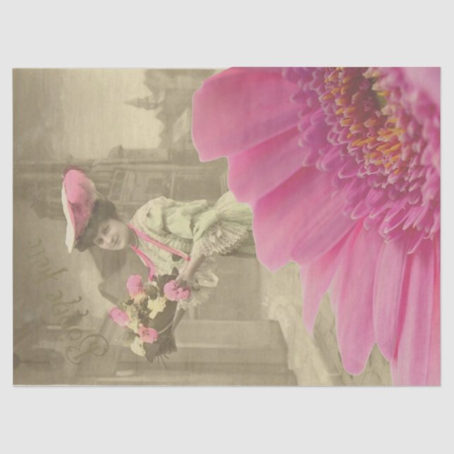 Papel tecidular com imagem vinda de dama rosa (Frente )