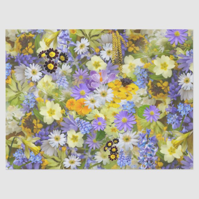 papel tecidular das flores de primavera (Frente )