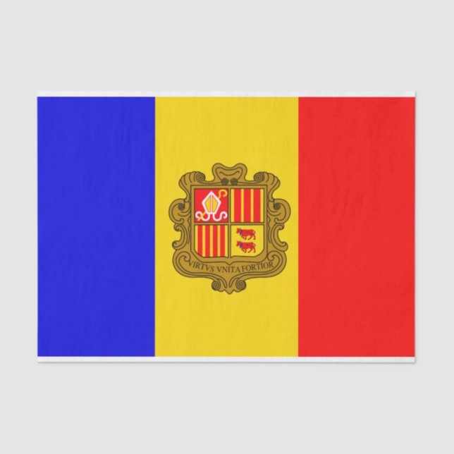 Papel tecidular de bandeira andorra (Frente )