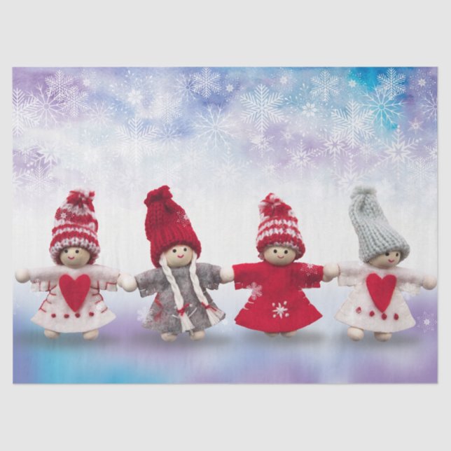 papel tecidular de bonecas de natal (Frente )