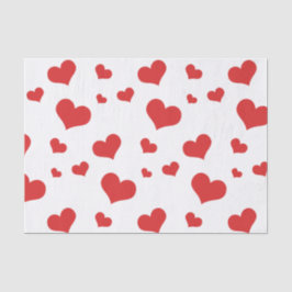 Papel tecidular de corações vermelhos