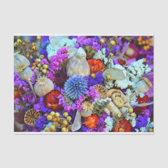 papel tecidular de flores vibrantes (Frente )