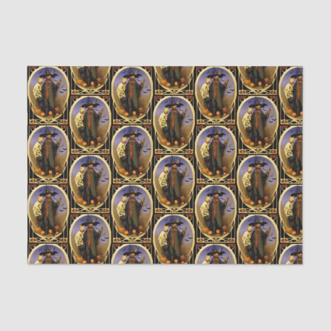 Papel tecidular espantalho do Halloween (Frente )