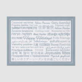 Papel tecidular multilíngue "Felizes Feriados"