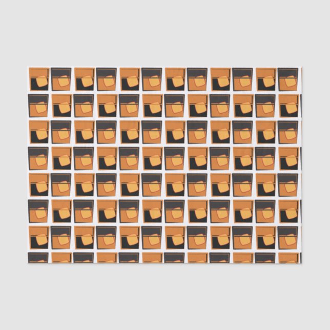 Papel tecidular - Whiskey Óculos de ouro e preto (Frente )