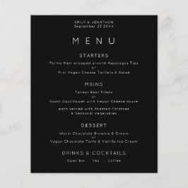 PAPEL | Texto Simples Preto Menu Casamento
