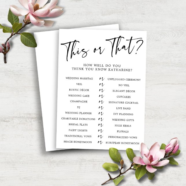 PAPEL This or What Who Knoed the Bride Chá Game (PAPER This or That Who Knows the Bride Shower Game)