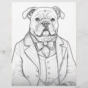 Papel Timbrado 10 Páginas de Coloração do Bulldog Vitoriano