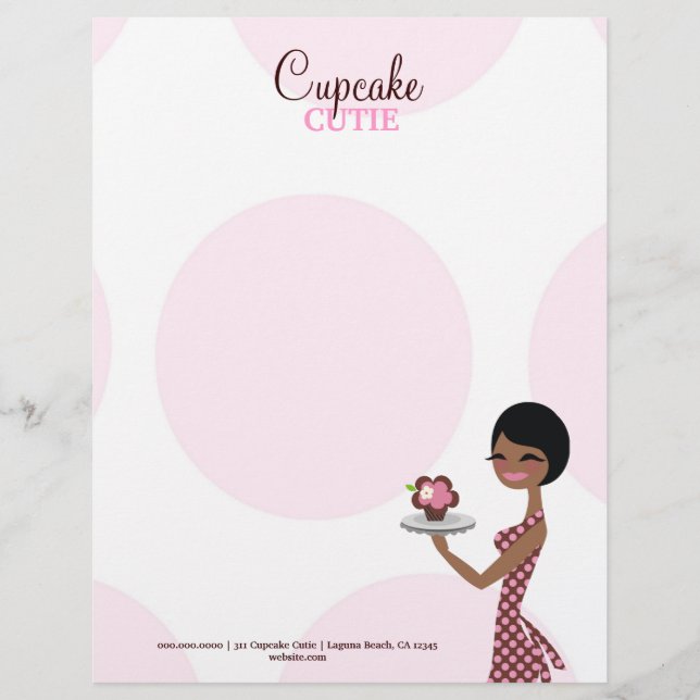 Papel Timbrado 311 Carmella o Brunette de Cutie do cupcake (Frente)
