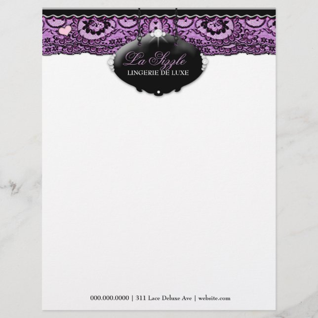 Papel Timbrado 311-Lace De Luxe - violeta (Frente)