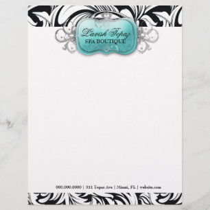 Papel Timbrado 311-Lavish preto do cabeçalho do topázio