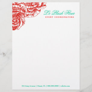 Papel Timbrado 311-Le luxuoso Fleur - cabeçalho do vermelho & da