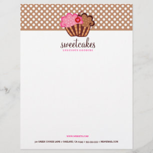 Papel Timbrado 311-Sweet endurece o cabeçalho do cupcake