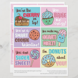 Papel Timbrado 6 Doces Tratamentos Crianças Cartões de Dia de os