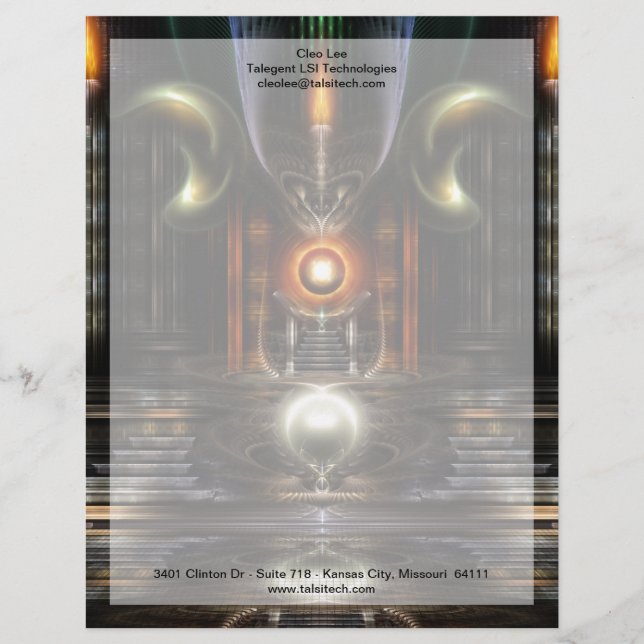 Papel Timbrado A Arte Fractal Da Sala Troneia (Frente)