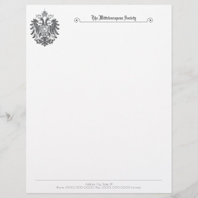 Papel Timbrado A Sociedade Mitteleeuropeia Letterhead (Frente)
