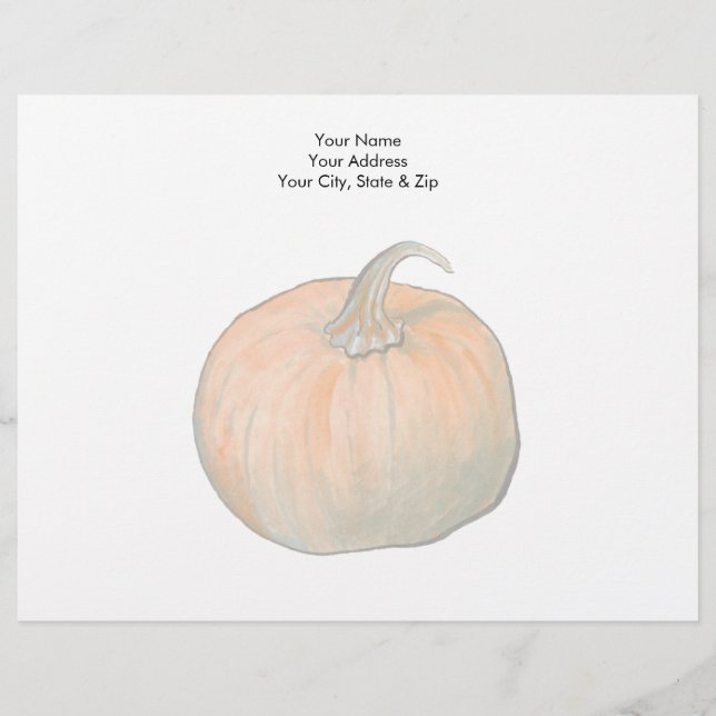 Papel Timbrado Abóbora De Aquarela (Frente)