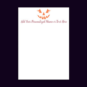 Papel Timbrado Abóbora de Halloween Personalizada Feminina Jack O