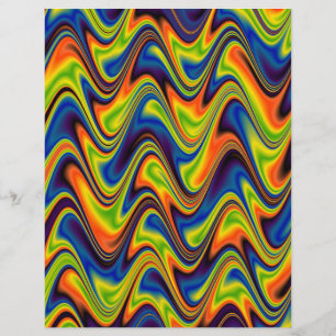 Papel Timbrado Abstrato de multicores onduladas