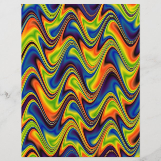 Papel Timbrado Abstrato de multicores onduladas (Frente)