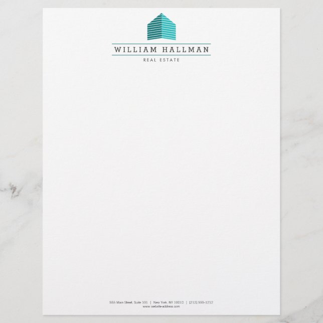 Papel Timbrado Abstrato Home Logo Teal/Branco (Frente)