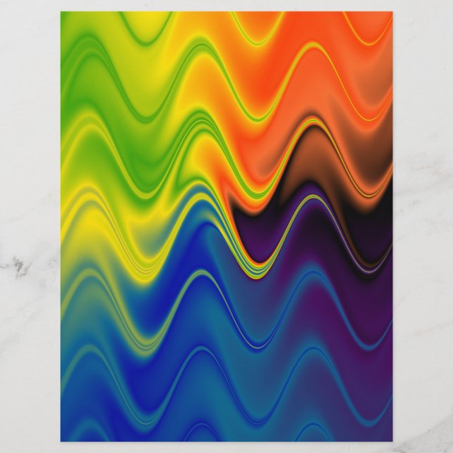 Papel Timbrado Abstrato Multicolorido Ondulado (Frente)