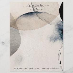 Papel Timbrado Abstrato Watercolor Life Coach Letthead