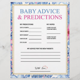 Papel Timbrado Aconselhamento e Previsões para Bebês [Aquarelas F