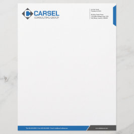 Papel Timbrado Adicionar um Monograma Azul Cinza Profissional